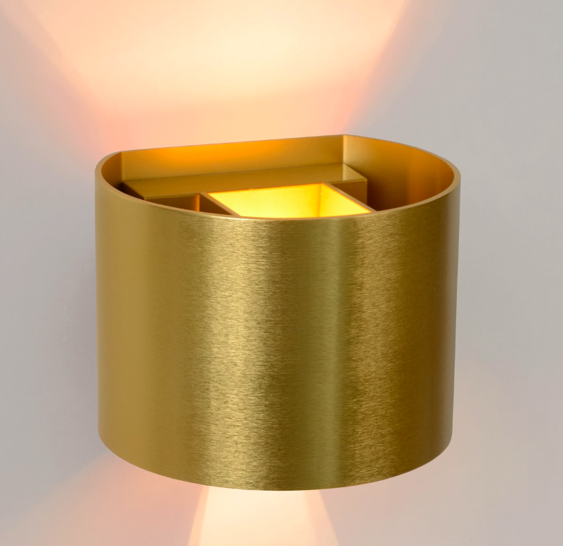 Nowoczesny kinkiet XIO w złotym wykończeniu – ozdobne oświetlenie