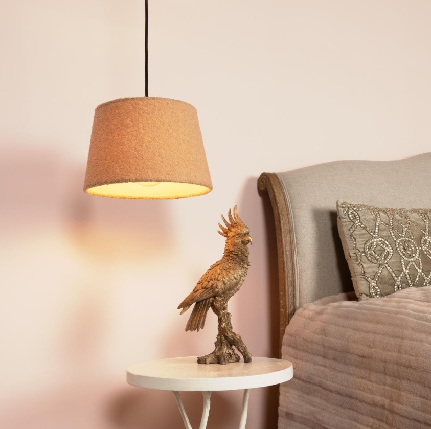 Lampa sufitowa Woolly w żółtym kolorze z puszystym bawełnianym kloszem