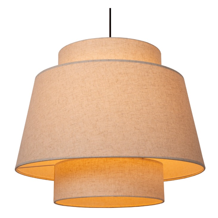 Wisząca lampa sufitowa Tribute 3 z beżowymi abażurami