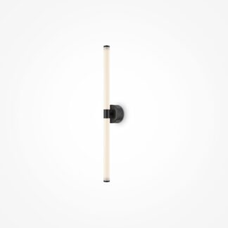 Kinkiet Axis w czarnym wykończeniu z długą mleczną tubą