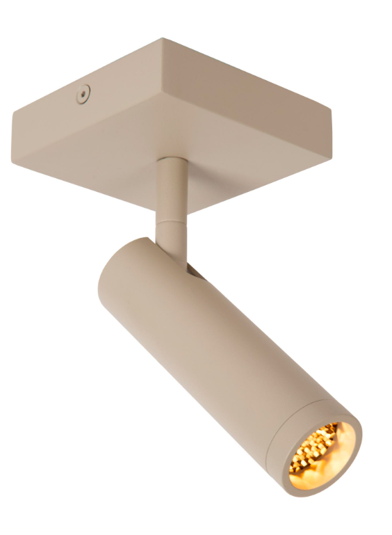 Beżowy sufitowy reflektor Grado w nowoczesnym stylu z regulowaną tubą