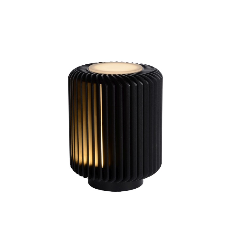 Czarna mini lampka nocna Turbin z aluminium