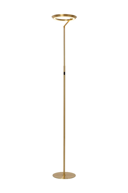Lampa podłogowa Celeste w złotym wykończeniu z pierścieniem LED