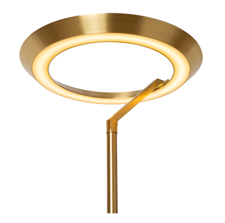 Lampa podłogowa Celeste w złotym wykończeniu z pierścieniem LED