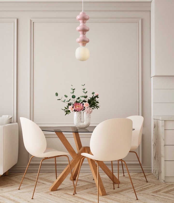 lumigo lampa wiszaca colorella 3 w kolorze rozowym z dekoracyjnym szklem 2