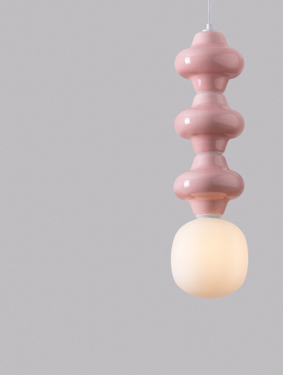 lumigo lampa wiszaca colorella 3 w kolorze rozowym z dekoracyjnym szklem 3