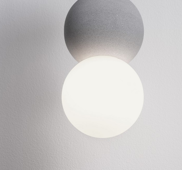 Lampa wisząca StoneBall w szarym, betonowym wykończeniu