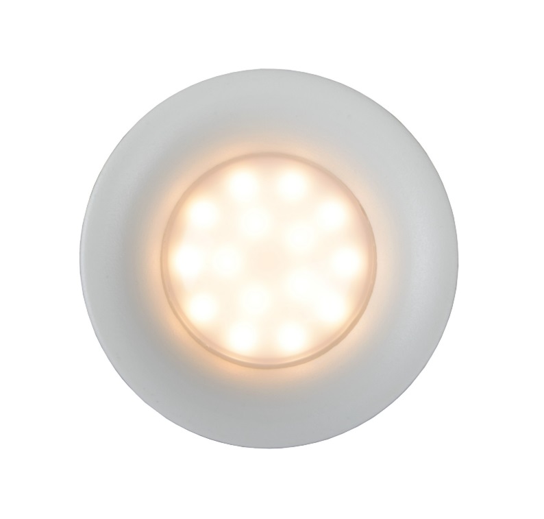 Oczko sufitowe Ziva do łazienki w białym kolorze, aluminium, IP44