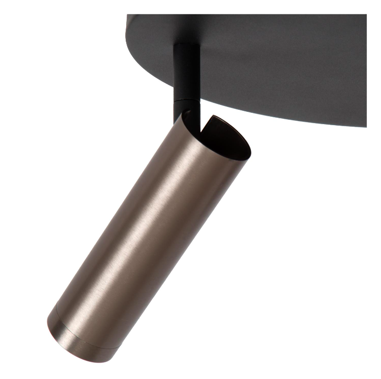 Plafon Grado 3 w kolorach czarnym i brązowym z tubowymi kloszami