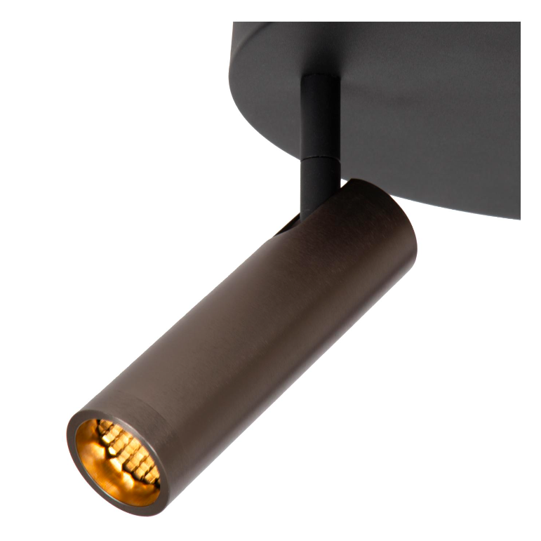 Plafon Grado 3 w kolorach czarnym i brązowym z tubowymi kloszami