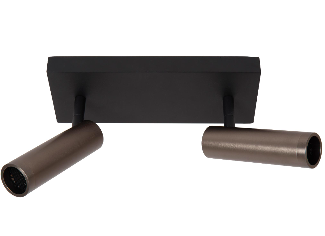 Reflektor Grado z dwiema brązowymi tubami na czarnej podstawie