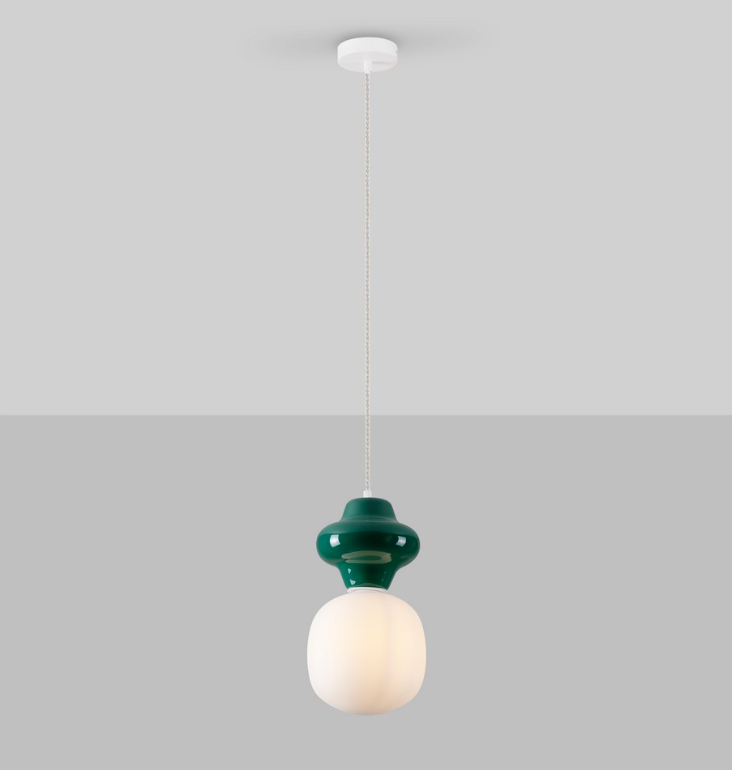 Wisząca lampa ceramiczna Colorella w kolorze ciemnozielonym