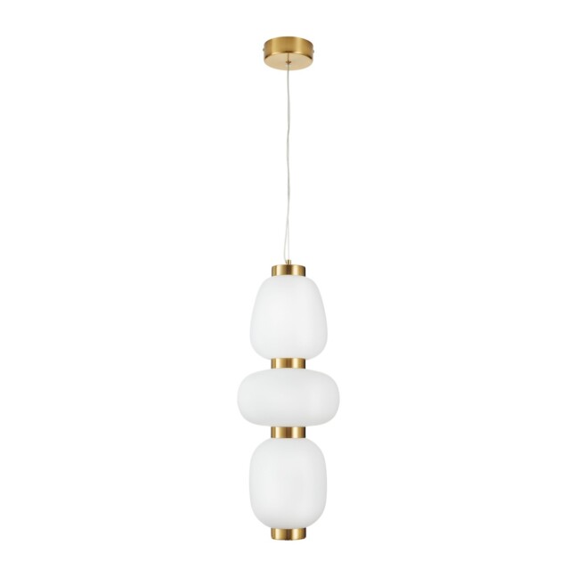 Lampa wisząca LED Brilla 3 podłużna z nieregularnymi szklanymi kloszami