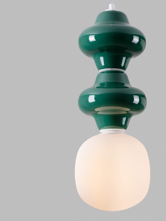 Lampa wisząca Colorella 2 w kolorze ciemnozielonym z designerskiej ceramiki