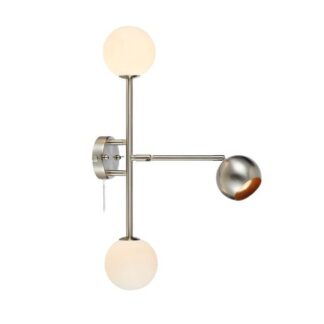 Promocja – srebrny kinkiet Beside z trzema kloszami