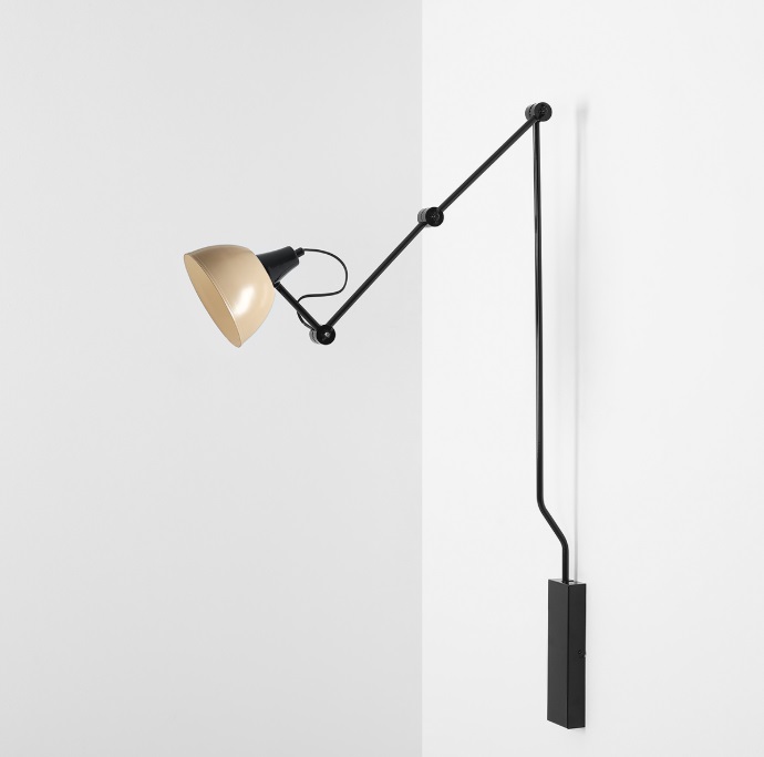 Nowoczesny kinkiet Aida w kolorze beżowym na regulowanym ramieniu