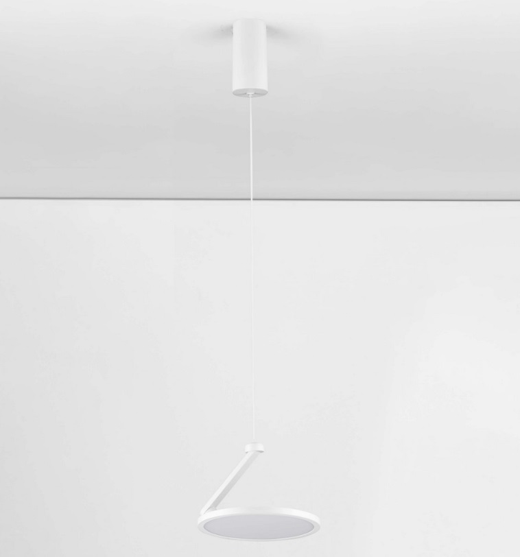 Ruchoma lampa sufitowa LED Eclipto w kolorze białym, płaska, 14W