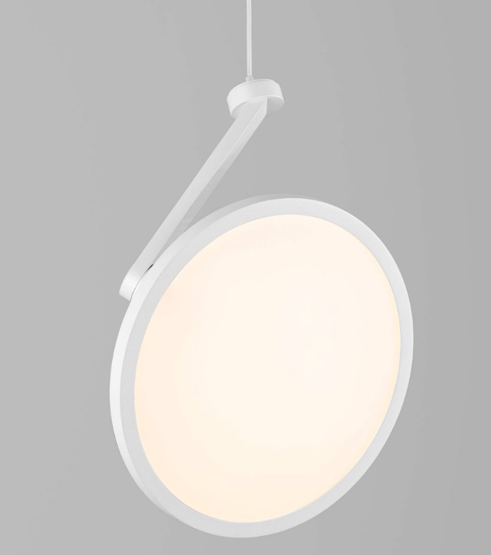 Ruchoma lampa sufitowa LED Eclipto w kolorze białym, płaska, 14W