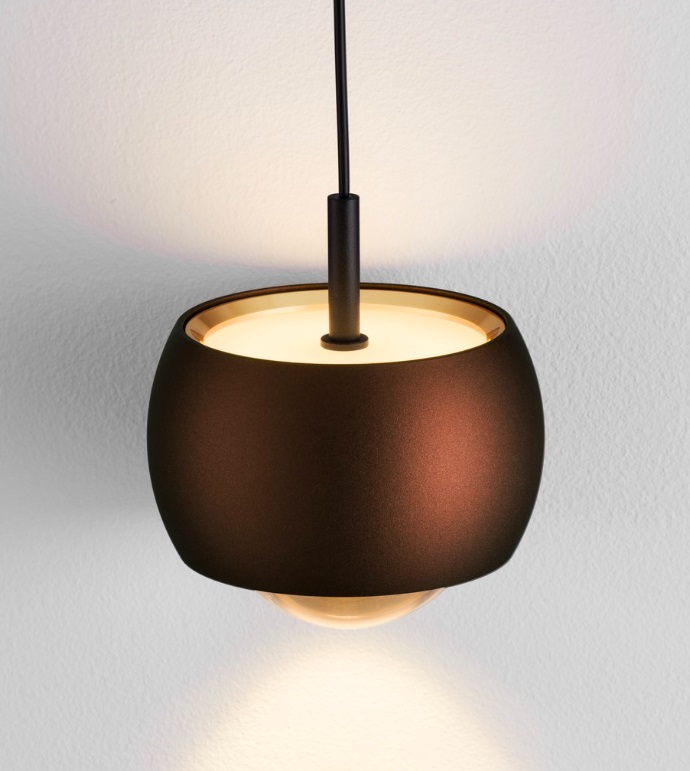 Lampa wisząca Softlin w kolorze brązowym – mała kula LED