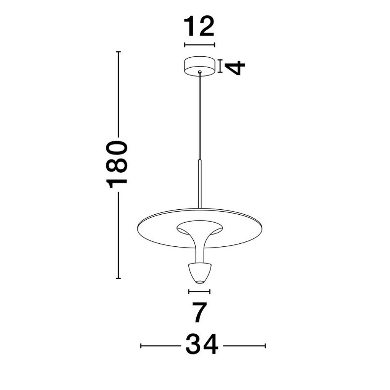 Nowoczesna lampa wisząca LED Taliana 34 w kolorze czarnym