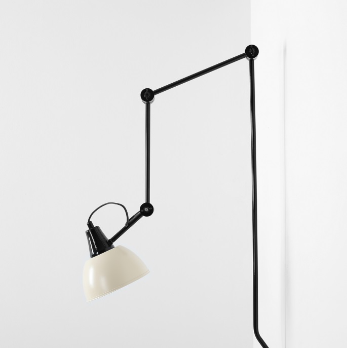 Regulowany kinkiet ścienny Aida w kolorach czarnym i kremowym