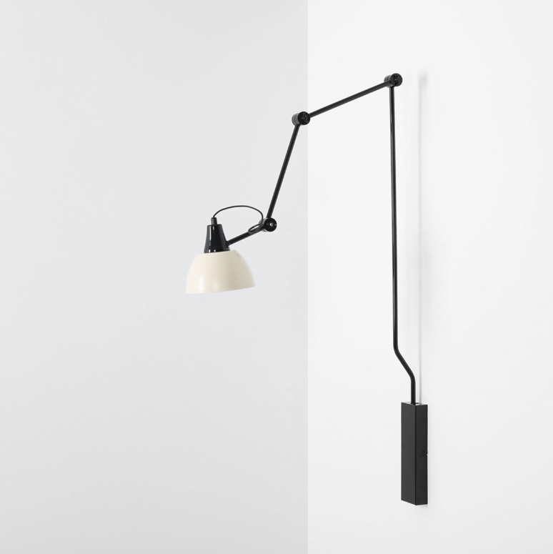 Regulowany kinkiet ścienny Aida w kolorach czarnym i kremowym