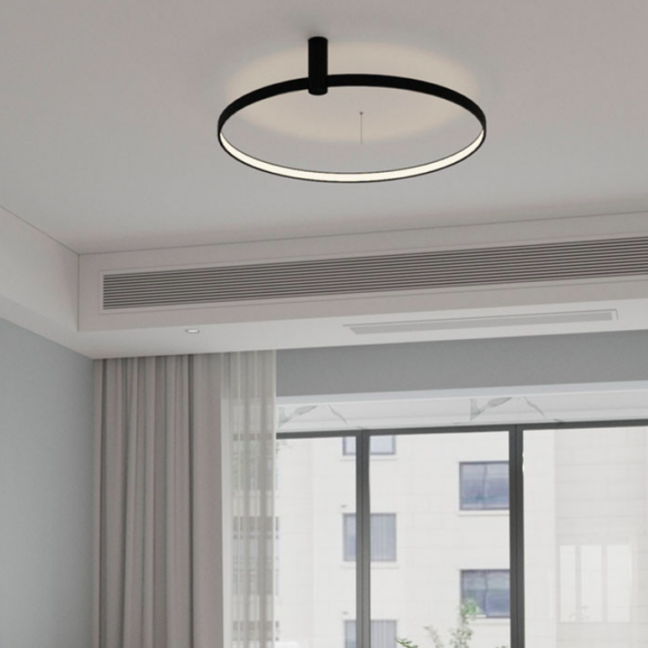 Plafon LED Ring S 60 cm w kolorze czarnym z regulacją barwy światła