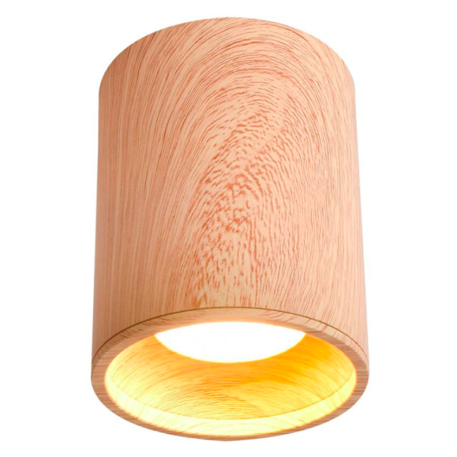 Lampa sufitowa Spike z aluminium w wykończeniu drewnopodobnym