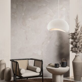 Wisząca lampa Cluora 60 w białym kolorze – idealna do przestronnego salonu