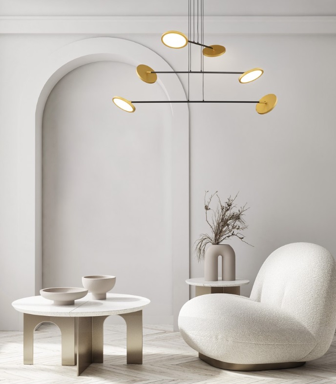 Nowoczesny żyrandol LED Vialto 51W do salonu w eleganckim stylu