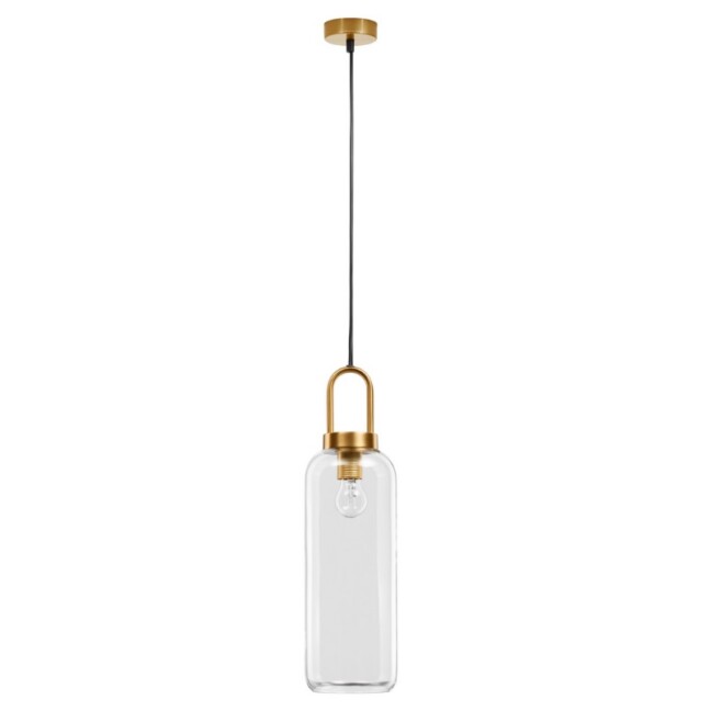 Lampa sufitowa Quina 15 w klasycznym stylu z przezroczystym, smukłym kloszem
