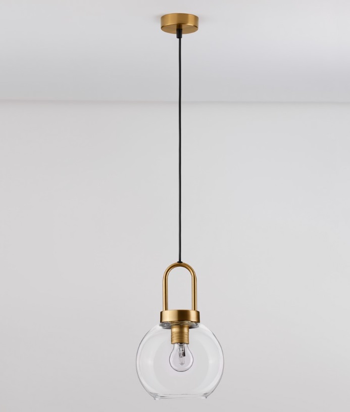Wisząca lampa Quina 20 w klasycznym stylu z przezroczystym kloszem