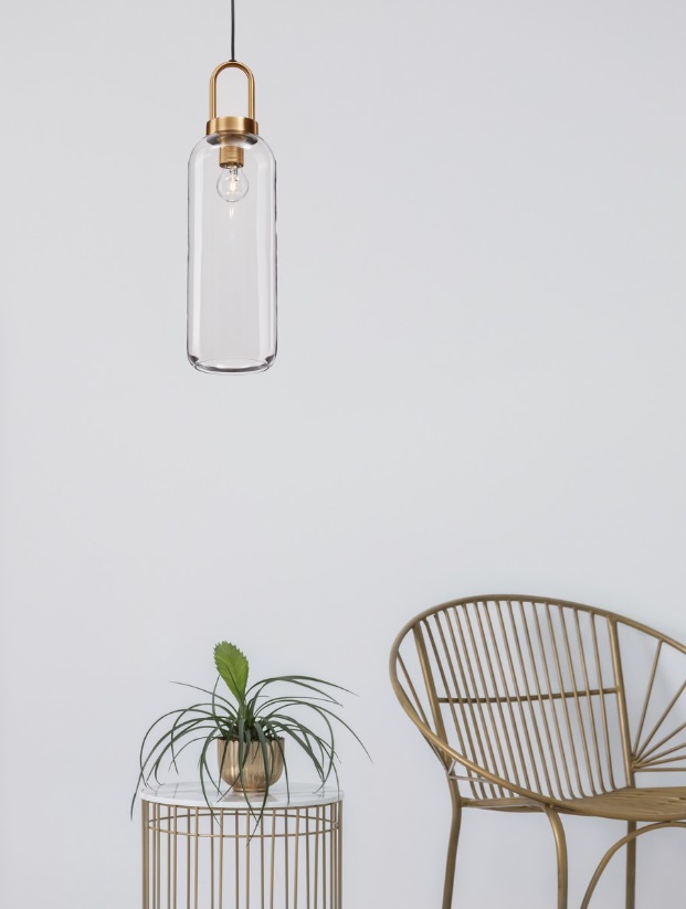 Lampa sufitowa Quina 15 w klasycznym stylu z przezroczystym, smukłym kloszem