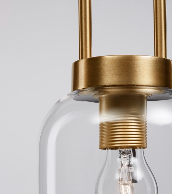 Lampa sufitowa Quina 15 w klasycznym stylu z przezroczystym, smukłym kloszem