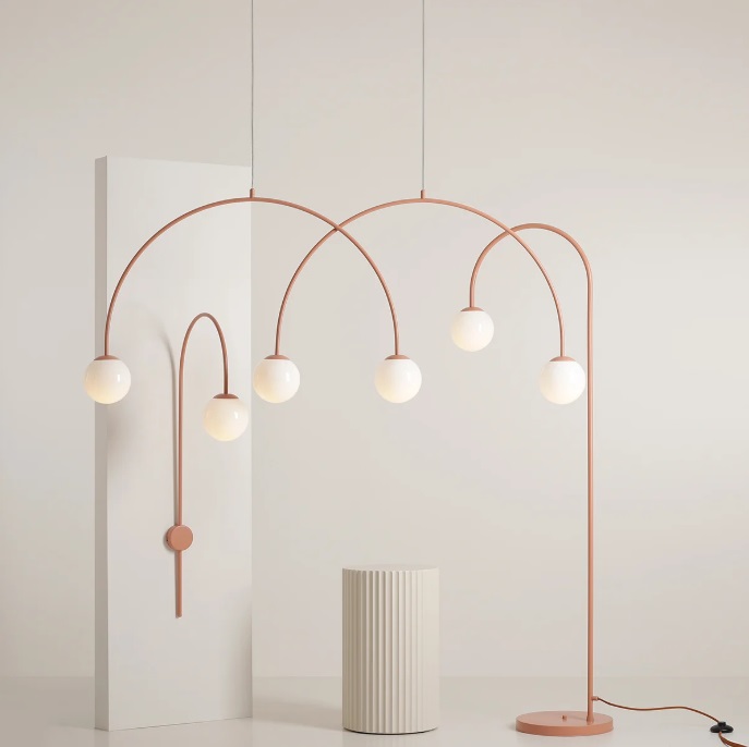 Lampa stojąca Una w nowoczesnym stylu kolor terracotta