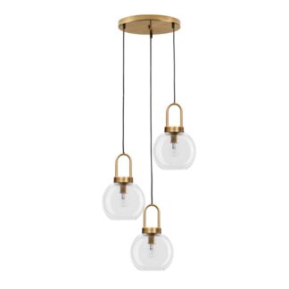 Klasyczna lampa wisząca Quina 3 z szklanymi kloszami