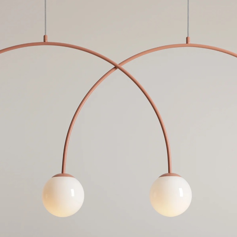 Wisząca lampa Una 4 L w kolorze terakoty