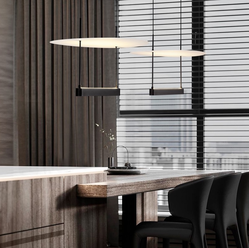 Lampa wisząca Sfumato 45 z odbitym światłem do nowoczesnej jadalni