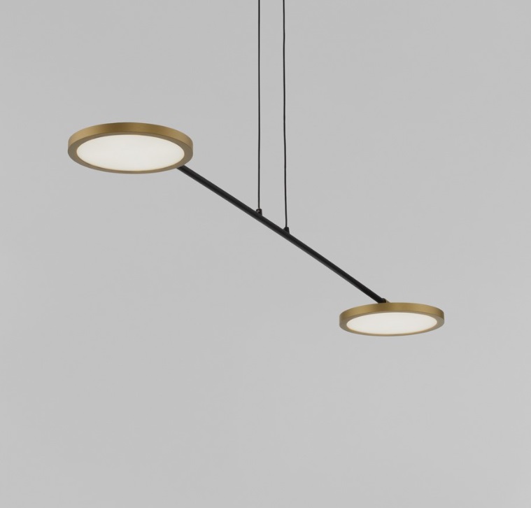 Lampa sufitowa Vialto 2 w formie płaskich złotych dysków LED