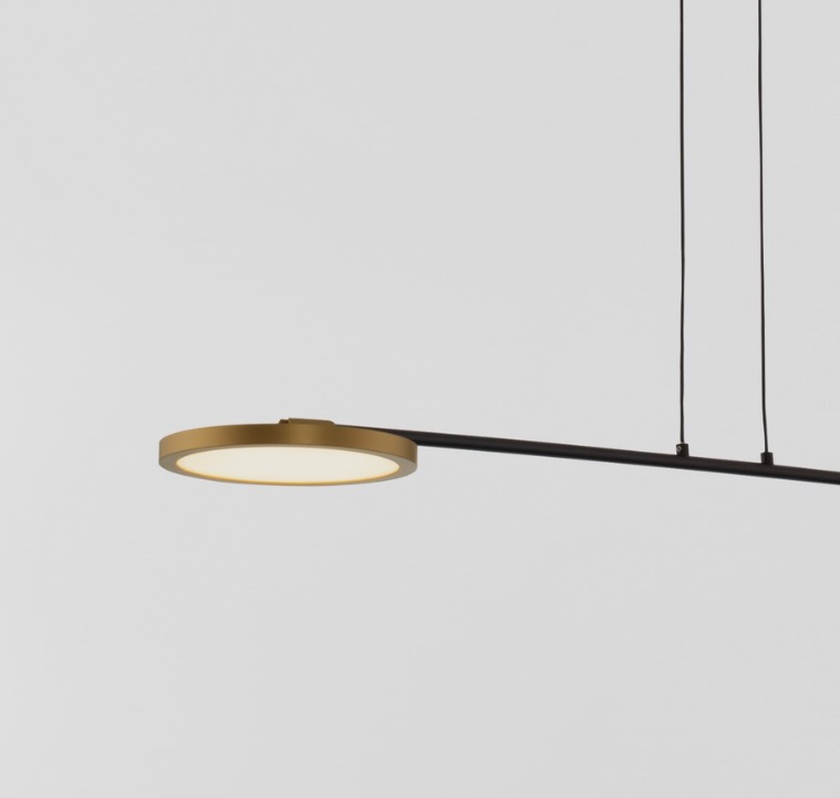 Lampa sufitowa Vialto 2 w formie płaskich złotych dysków LED