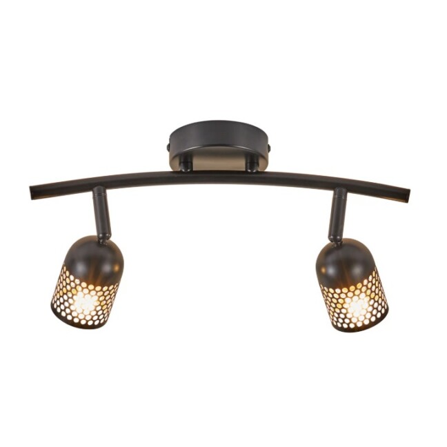 Promocja – czarna lampa Alfred 2 z reflektorkami do przedpokoju