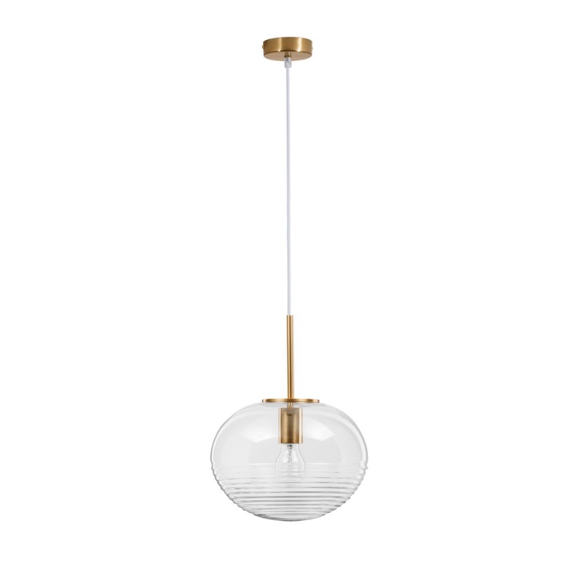 Wisząca lampa Quina 28 ze szkła w kolorze klasycznego złota