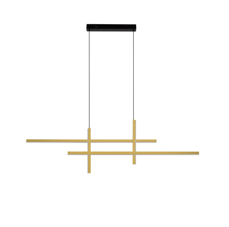 Wisząca lampa LED 43W w złotym, geometrycznym stylu Shadowbeam