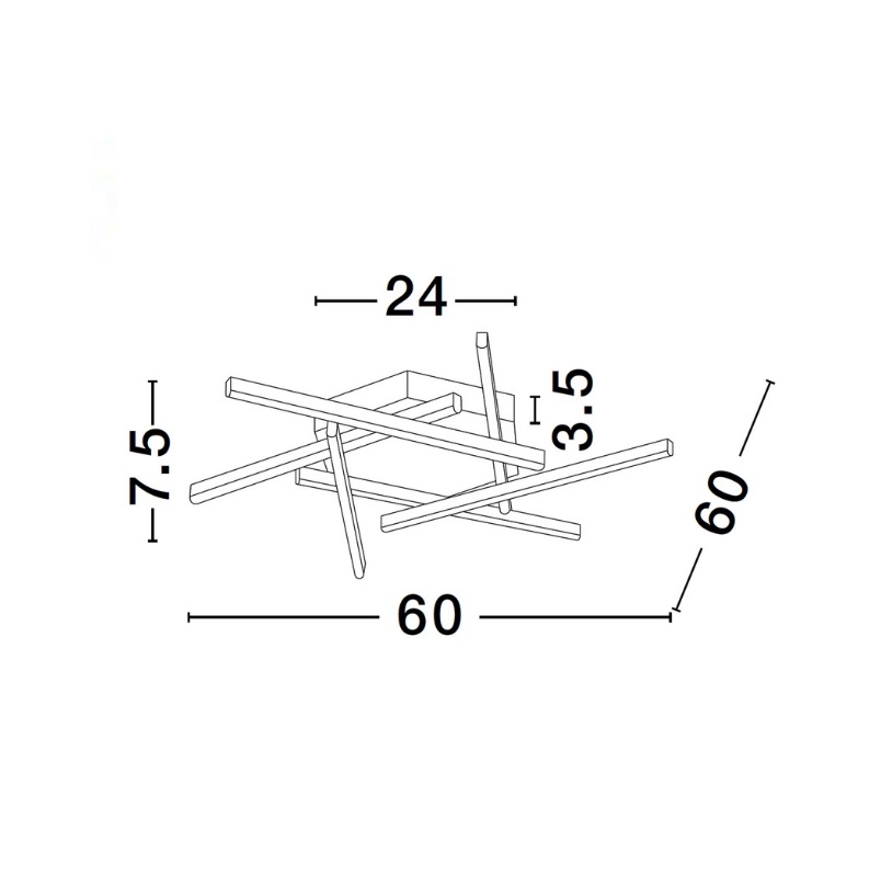 Lampa sufitowa LED Shadowbeam 60 w kolorze złotym, moc 43W