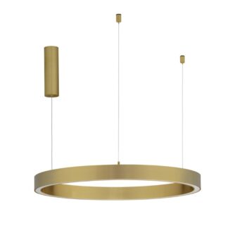 Elegancka lampa sufitowa LED Tovia 80 w złotym wykończeniu – okrągły pierścień świetlny