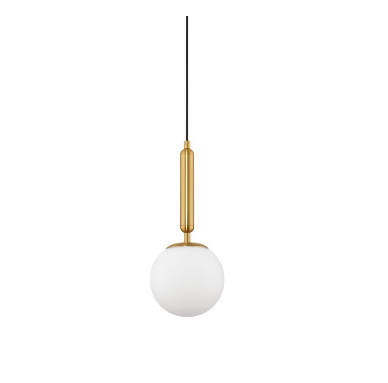 Wisząca lampa Veliana w złotym kolorze ze szklaną kulą