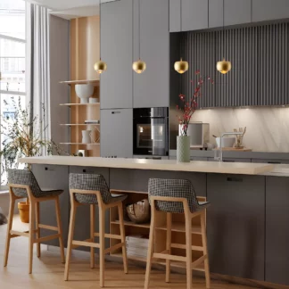 Wisząca lampa LED Softlin w złotym wykończeniu – stylowa kula