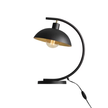 Promocja – zaokrąglona czarna lampa stołowa LOFT Espace