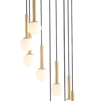 Wisząca lampa RIU 9 w kolorze złotym