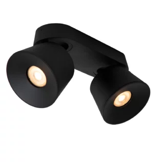 Nowoczesna lampa sufitowa Trigono 2 z dwoma regulowanymi reflektorami w kolorze czarnym